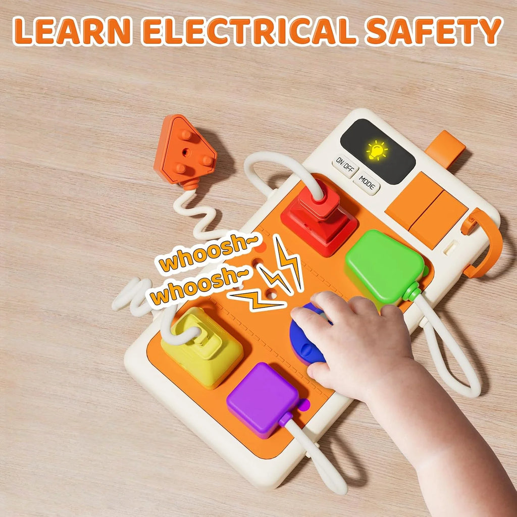 Toddler Busy Board — Sensory Skill Development, close-up detail