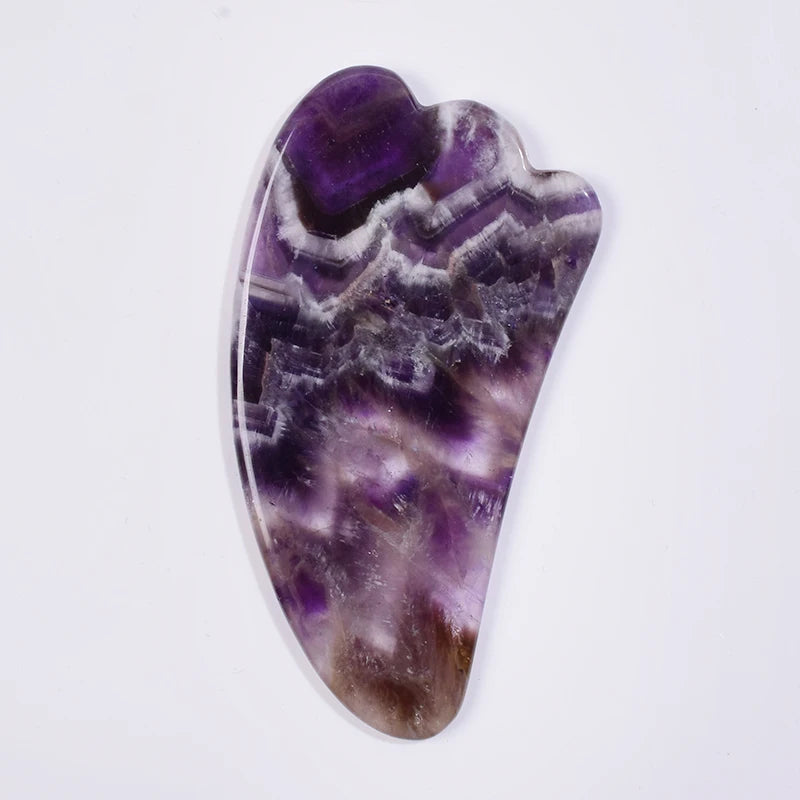 Amethyst Roller & Gua Sha Set — Facial Wellness Ritual, in use