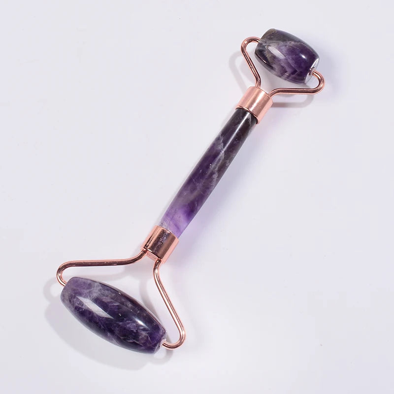 Amethyst Roller & Gua Sha Set — Facial Wellness Ritual, alternate angle
