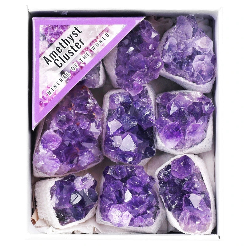 Amethyst Cluster Set — Elegant Home Decor, natural styling