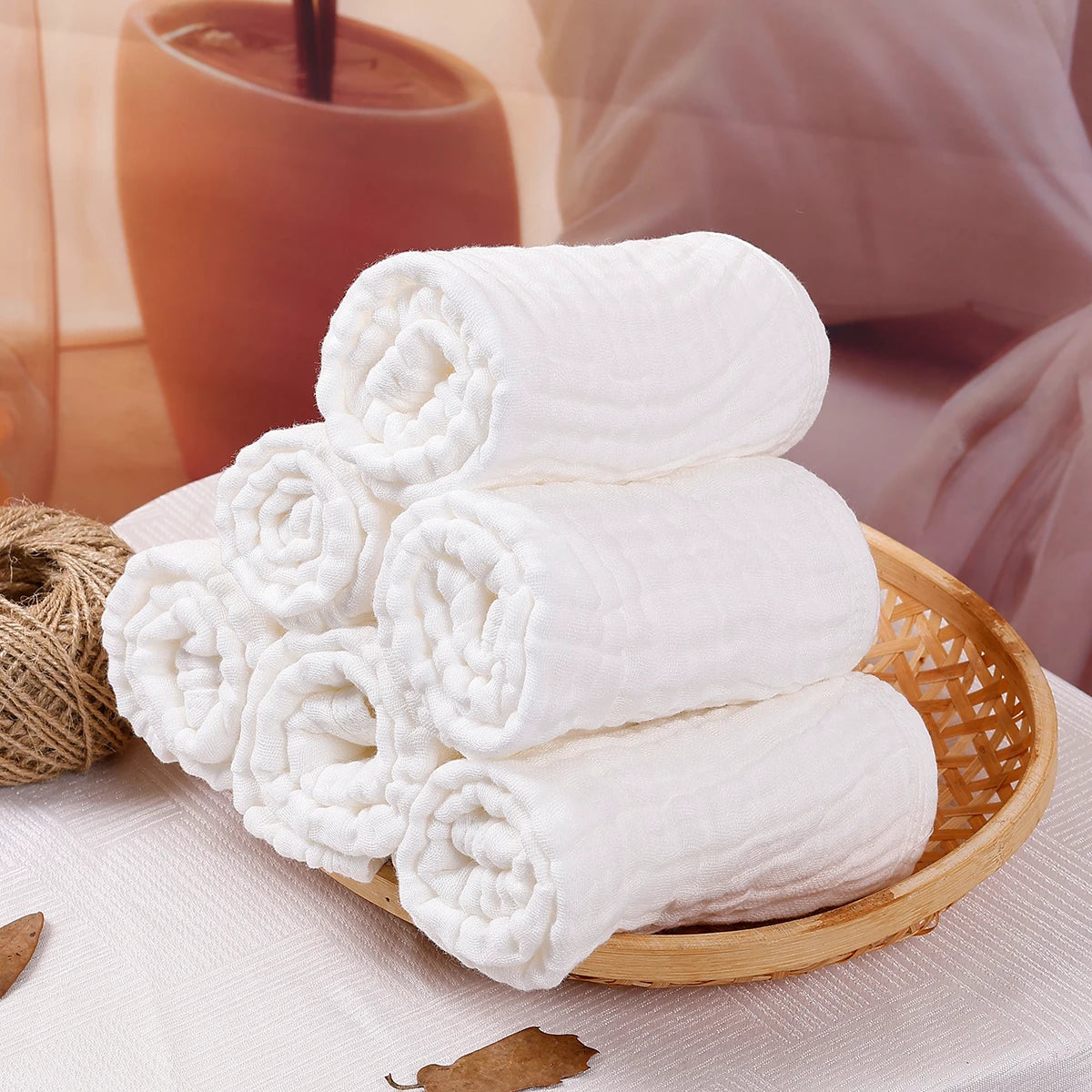 6-Piece Muslin Baby Washcloth Set — Gentle & Soft, gift-ready presentation