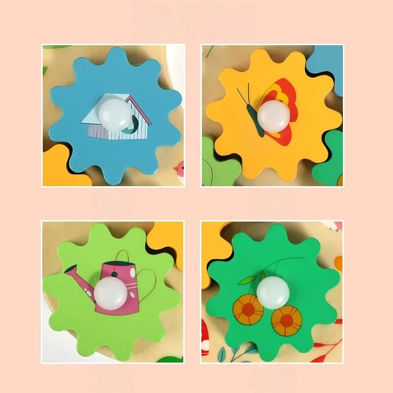 Montessori Wooden Clock — Early Learning Play, natural styling