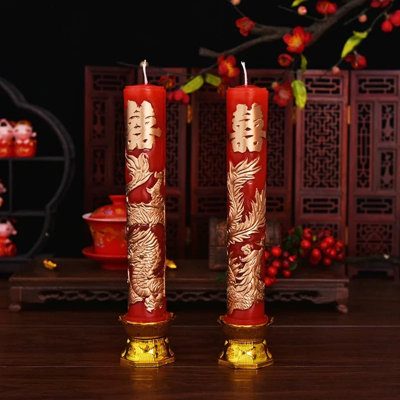 Wedding Candles — Dragon & Phoenix Unity Decor, soft texture detail