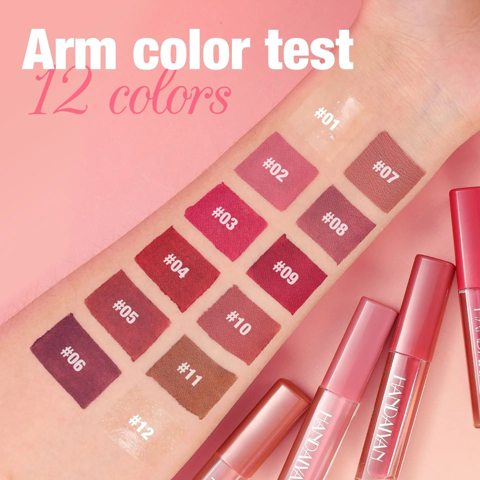 12-Color Matte Liquid Lipstick — Non-Sticky & Moisturizing, alternate angle