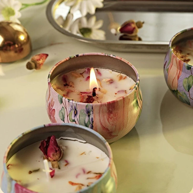 4-Piece Scented Candle Set — Bohemian Patterns for Relaxation, lifestyle setting