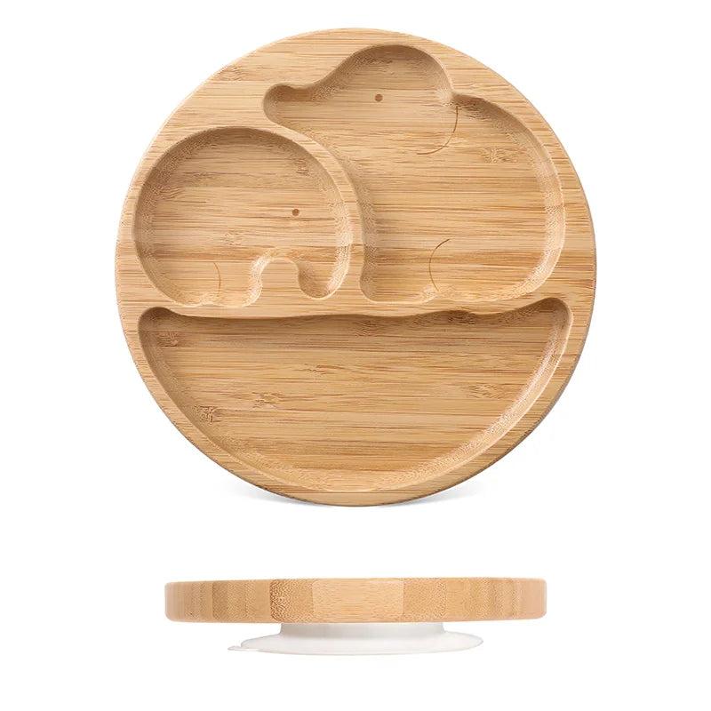 Bamboo Baby Feeding Set — Sun Plate & Suction Bowl, curated presentation