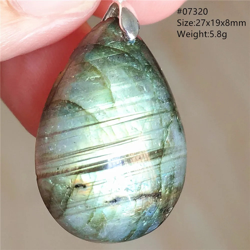 Labradorite Teardrop Pendant — A Soothing Blue Gemstone, premium quality view