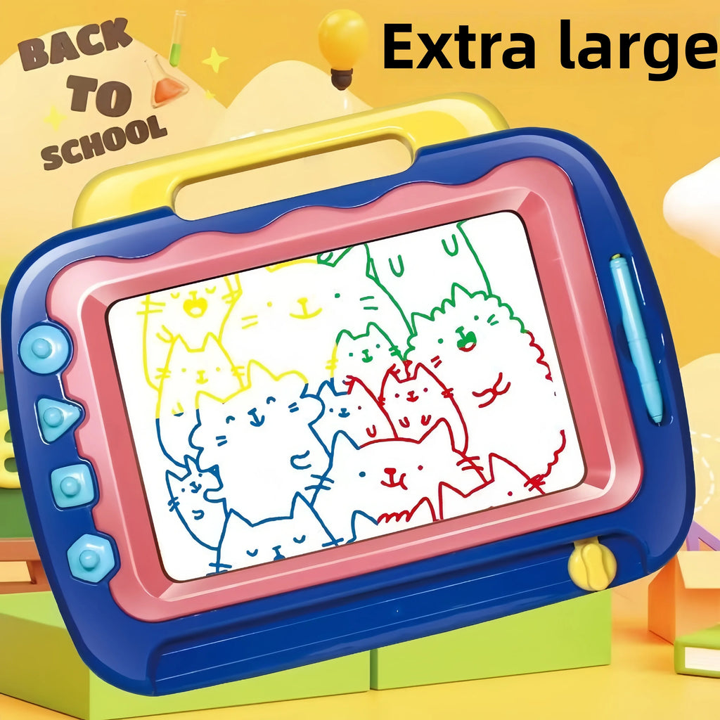 Large Kids' Magnetic Drawing Board — Colorful Erasable Fun, natural styling