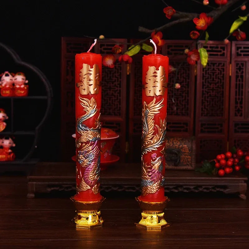 Wedding Candles — Dragon & Phoenix Unity Decor, side view