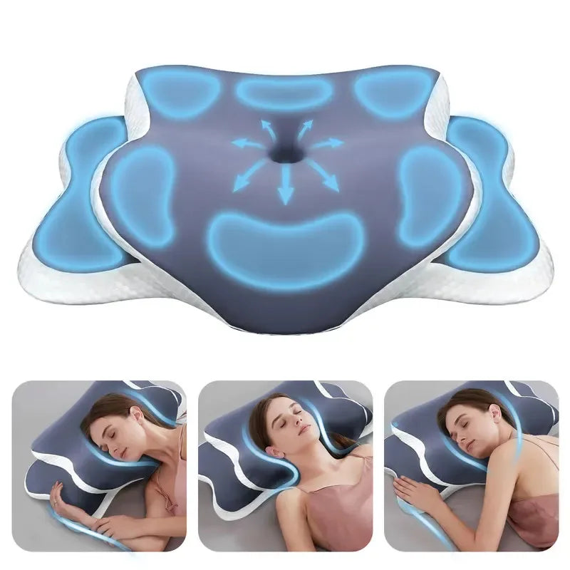 Memory Foam Pillow — Ergonomic Neck Support, close-up detail