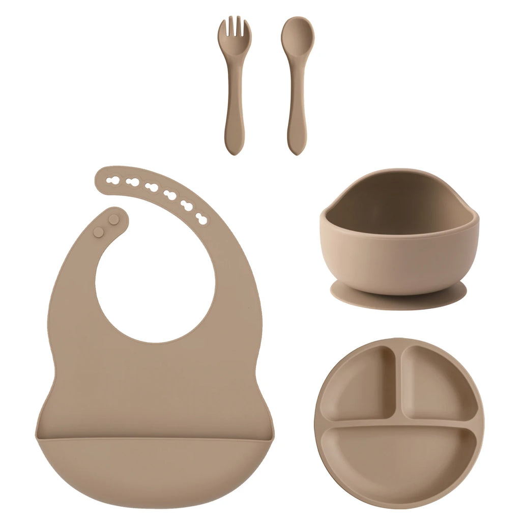 Silicone Baby Feeding Set 5PCS — Gentle Mealtime Essentials, elegant display