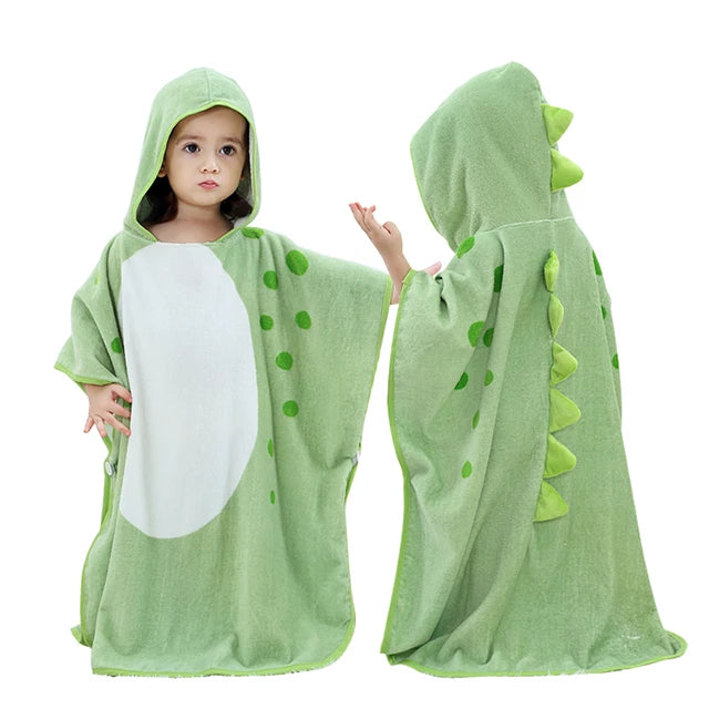 Dinosaur Hooded Poncho — Soft Cotton for Little Ones, thoughtful detail