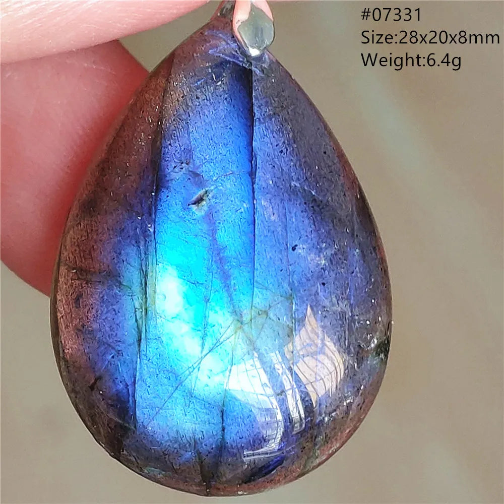 Labradorite Teardrop Pendant — A Soothing Blue Gemstone, alternate angle