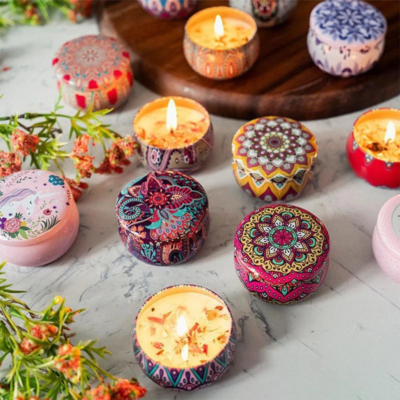 4-Piece Scented Candle Set — Bohemian Patterns for Relaxation, alternate angle