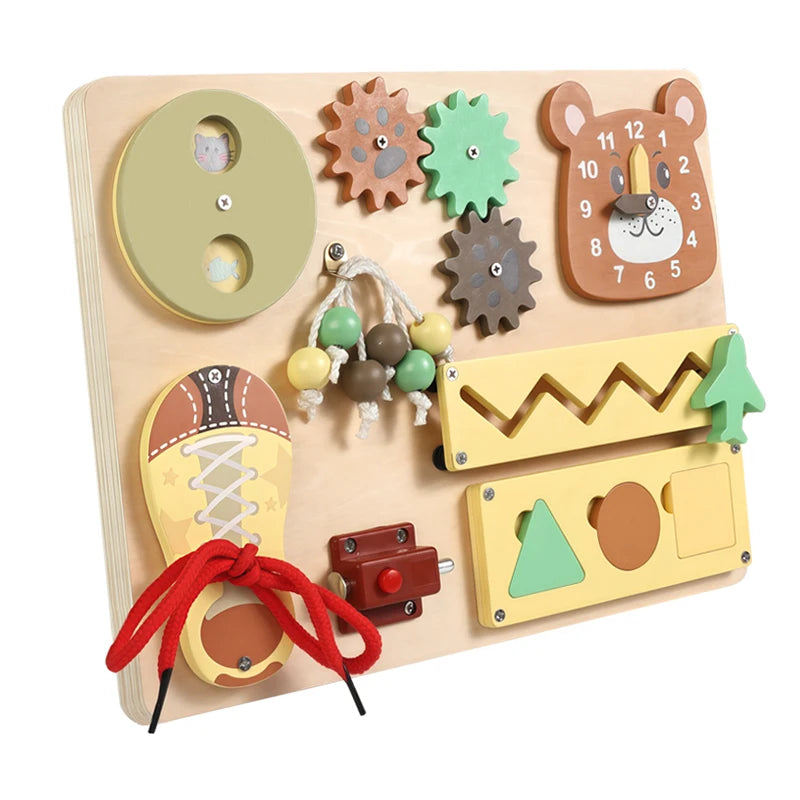 Montessori Wooden Clock — Early Learning Play, soft texture detail
