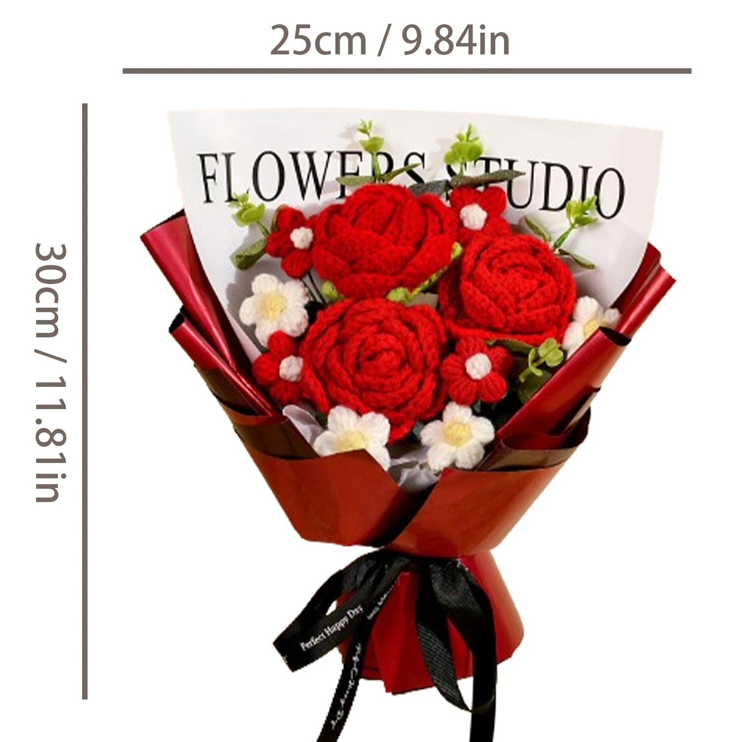 Crochet Red Rose Bouquet — For Cherished Moments, premium quality view