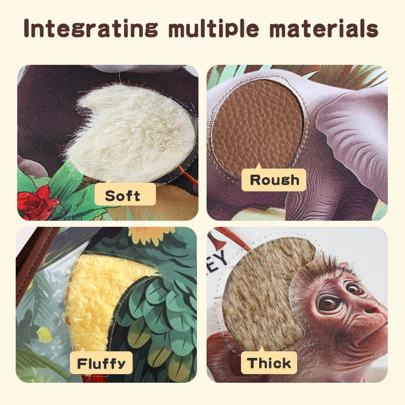 Toddler Sensory Cloth Book — For Early Animal Learning, alternate angle