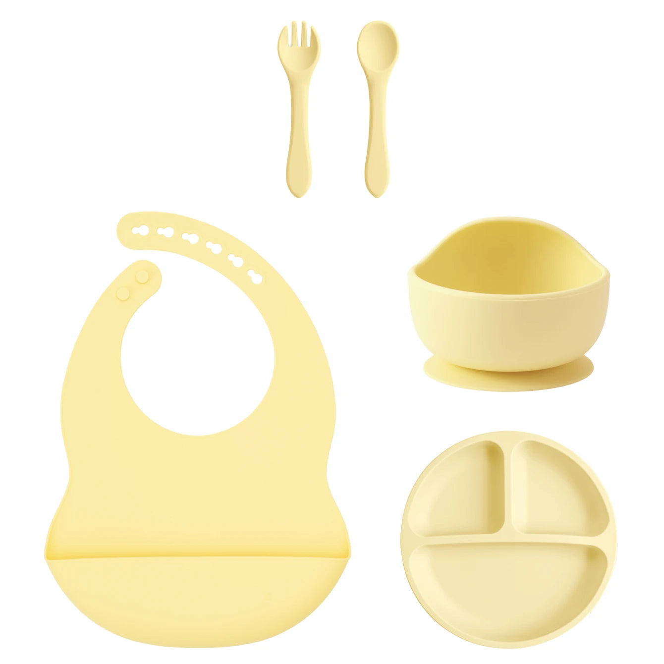Silicone Baby Feeding Set 5PCS — Gentle Mealtime Essentials, ambient mood shot