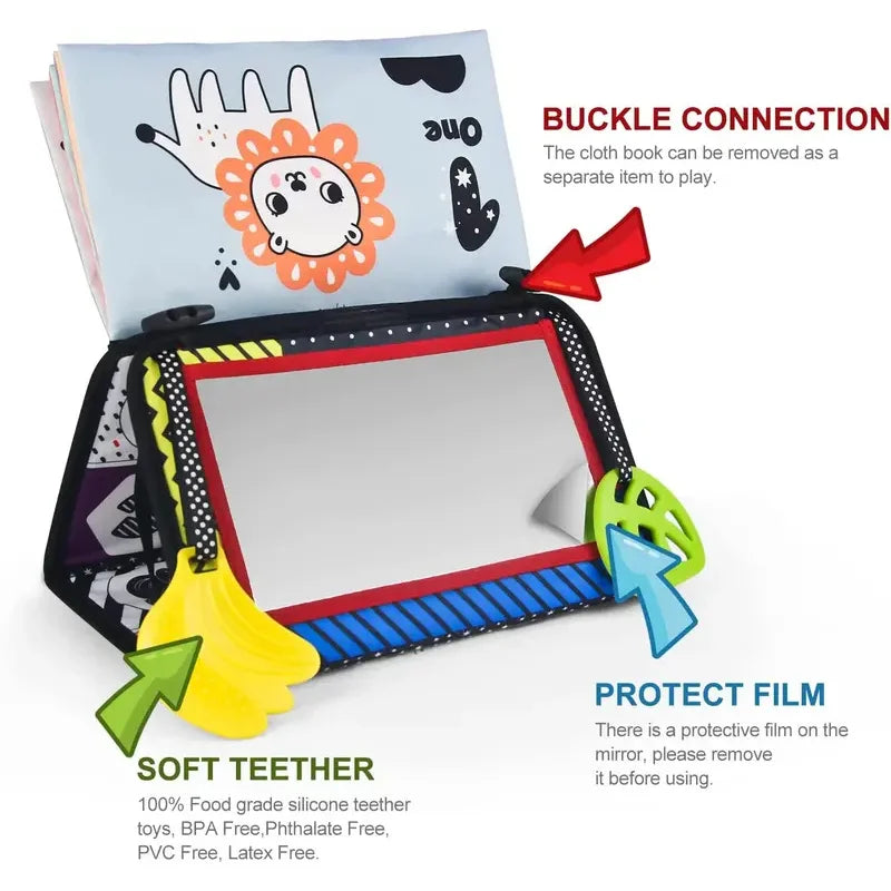 Baby Cloth Book with Mirror — Soft Sensory Play, alternate angle