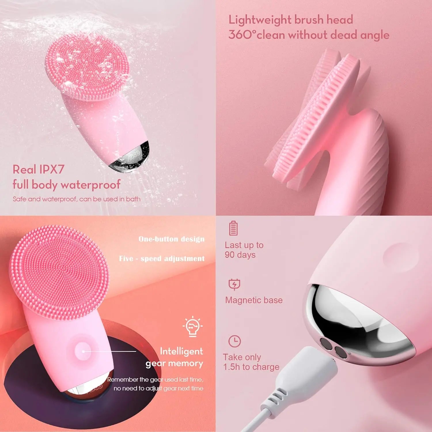 Sonic Facial Cleansing Brush — Gentle Pore Purifier, premium quality view