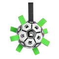 Interactive Dog Soccer Ball — 15cm with Grab Tabs, soft texture detail