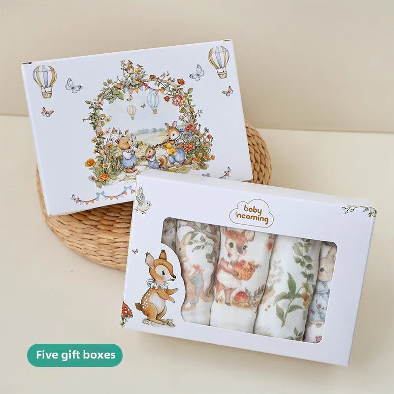 Muslin Baby Towel Set — 3/5pc 6-Layer Cotton Gauze, lifestyle setting
