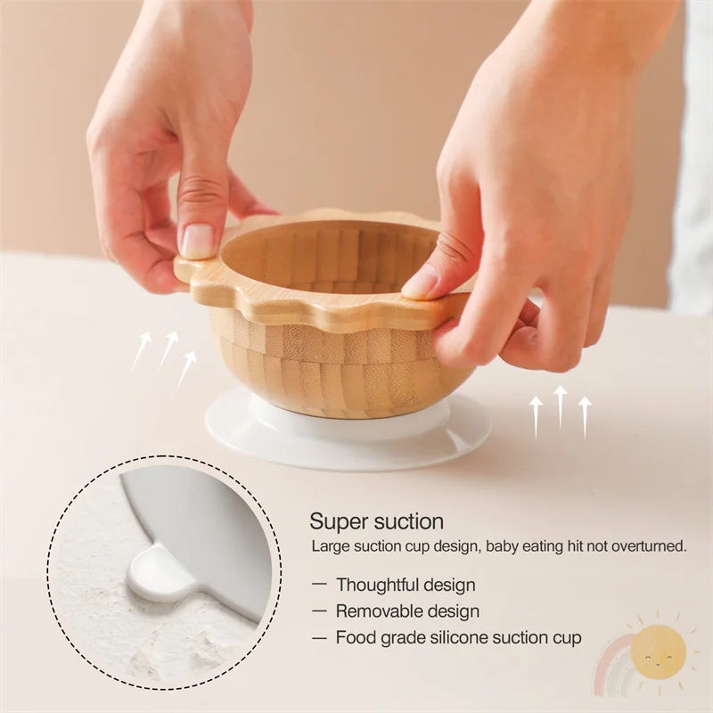 Bamboo Baby Feeding Set — Sun Plate & Suction Bowl, alternate angle