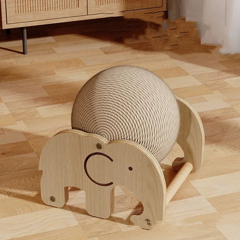 Sisal Cat Scratcher Ball — Gentle Claw Care, natural styling