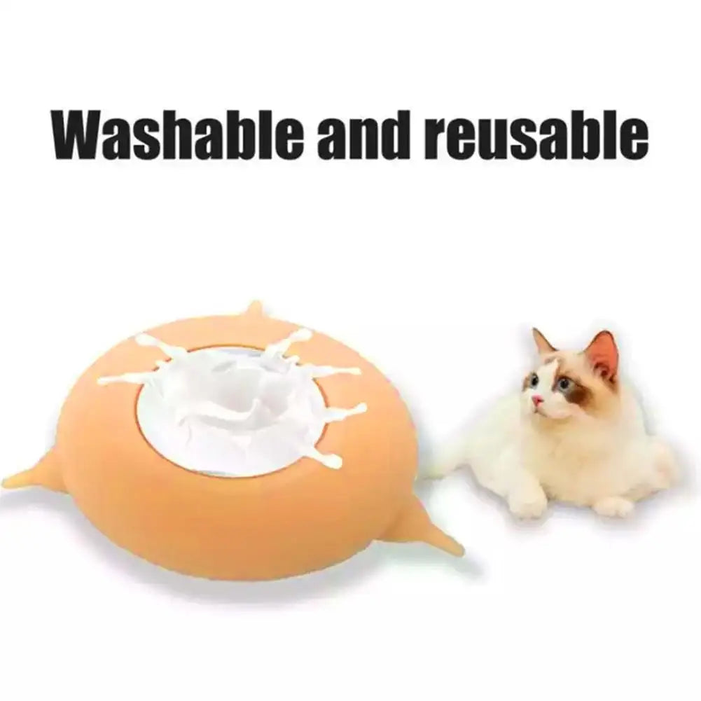 Puppy & Kitten Milk Feeder — Silicone Nursing Bowl, close-up detail