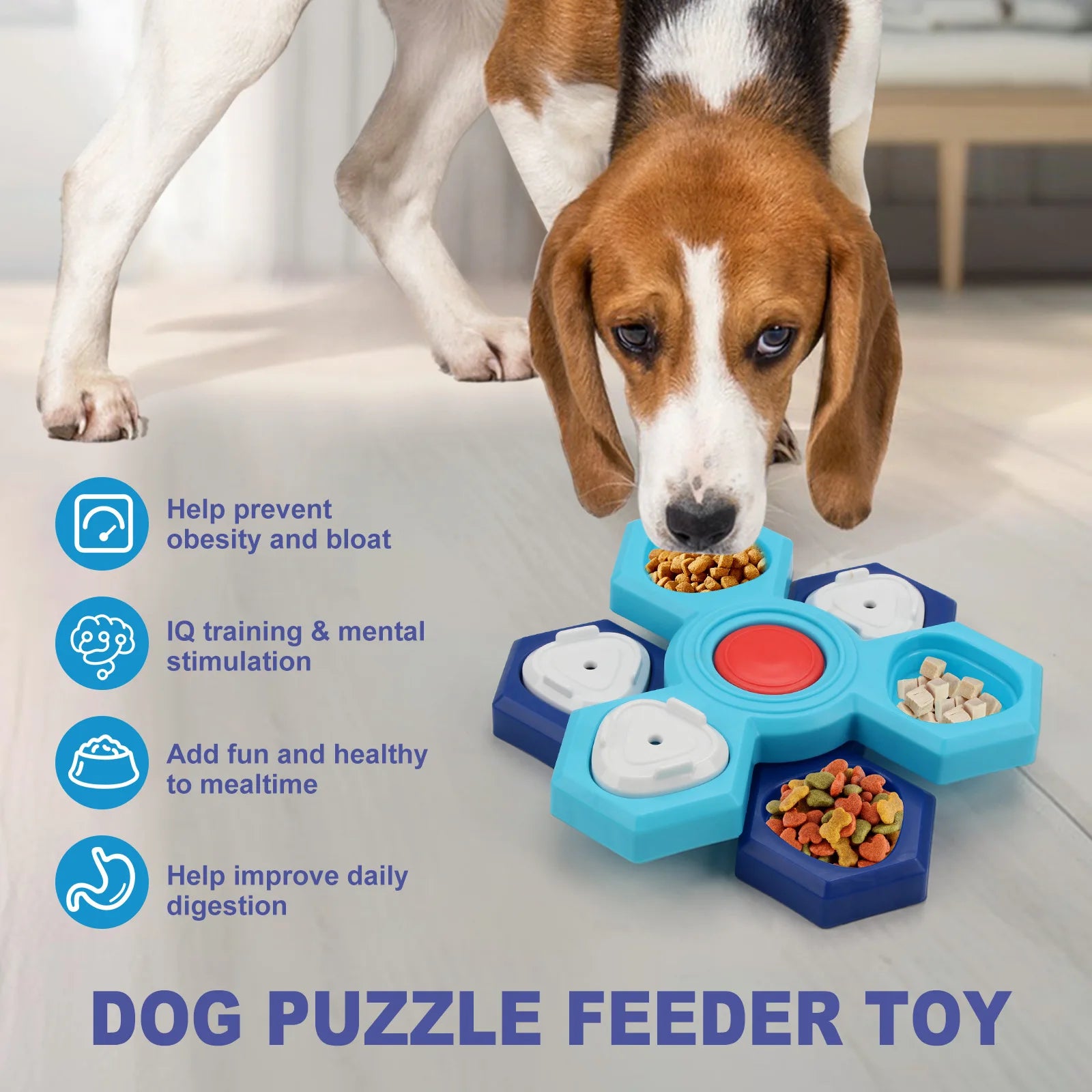 Interactive Dog Puzzle — 4-Layer Spinning Feeder, natural styling