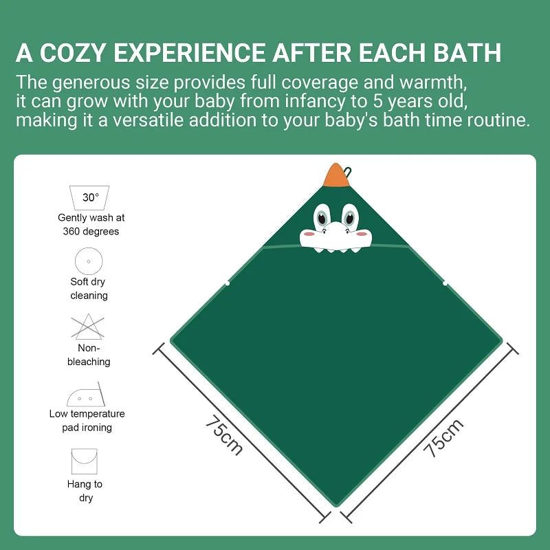 Bamboo Hooded Baby Towel — Gentle Lion Wrap, premium quality view