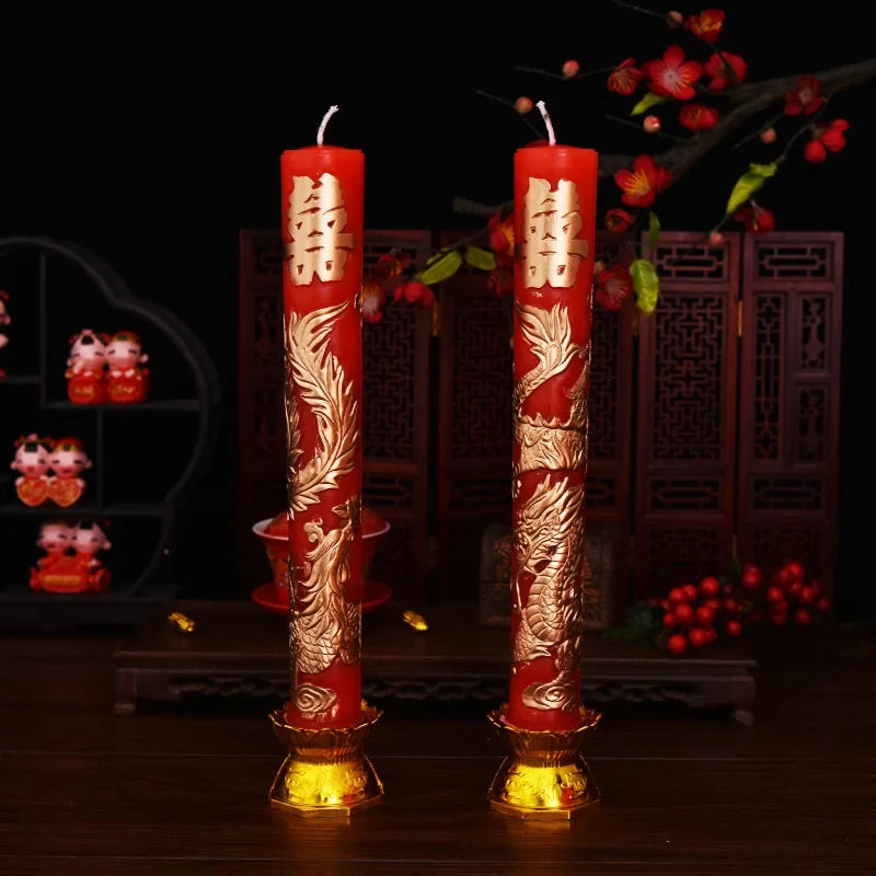 Wedding Candles — Dragon & Phoenix Unity Decor, elegant display