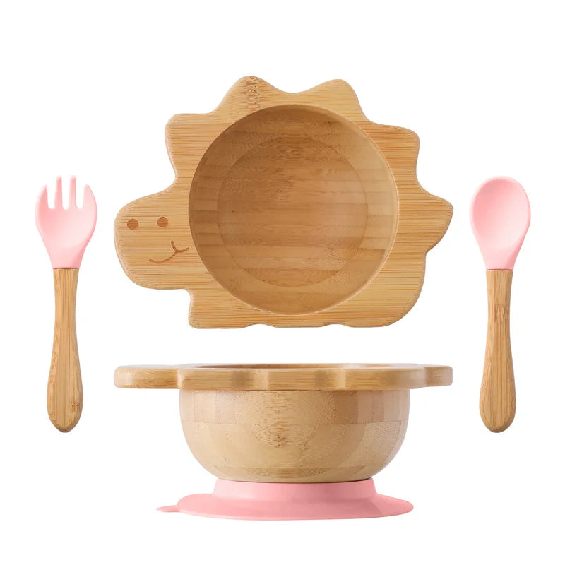 Bamboo Baby Feeding Set — Sun Plate & Suction Bowl, lifestyle setting