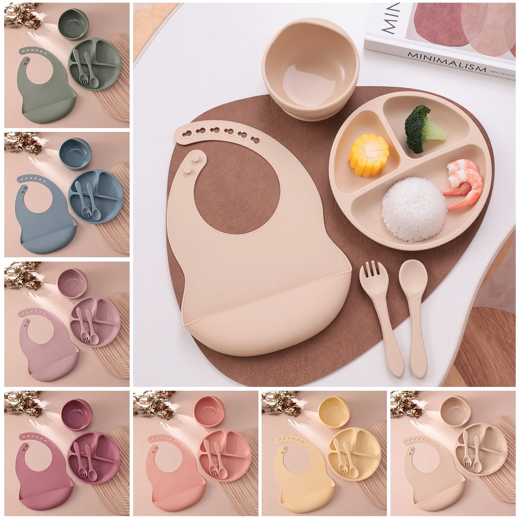 Silicone Baby Feeding Set 5PCS — Gentle Mealtime Essentials