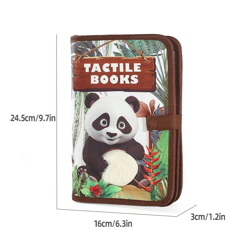 Toddler Sensory Cloth Book — For Early Animal Learning, close-up detail