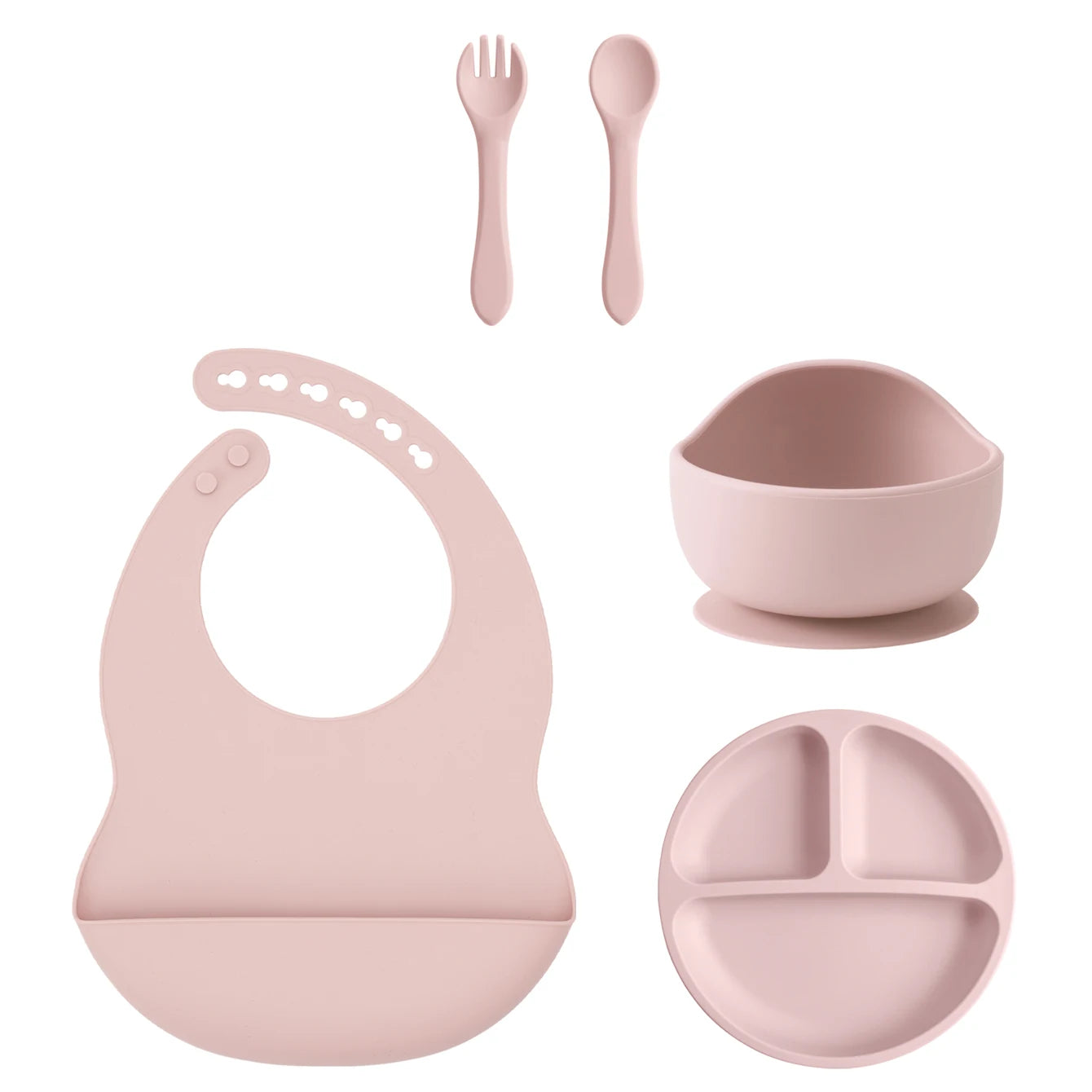 Silicone Baby Feeding Set 5PCS — Gentle Mealtime Essentials, in use