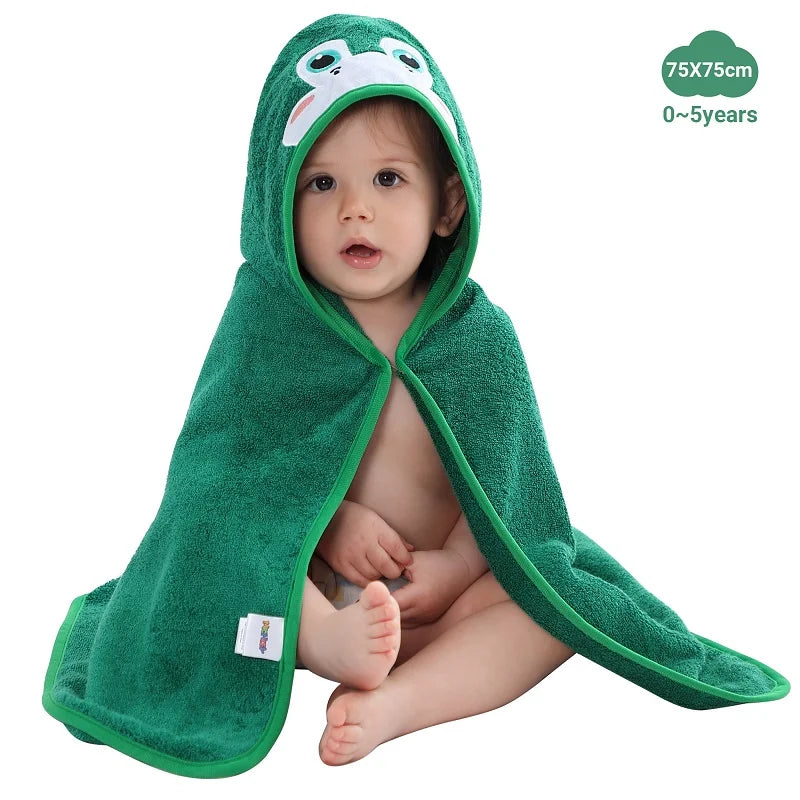 Bamboo Hooded Baby Towel — Gentle Lion Wrap, natural styling