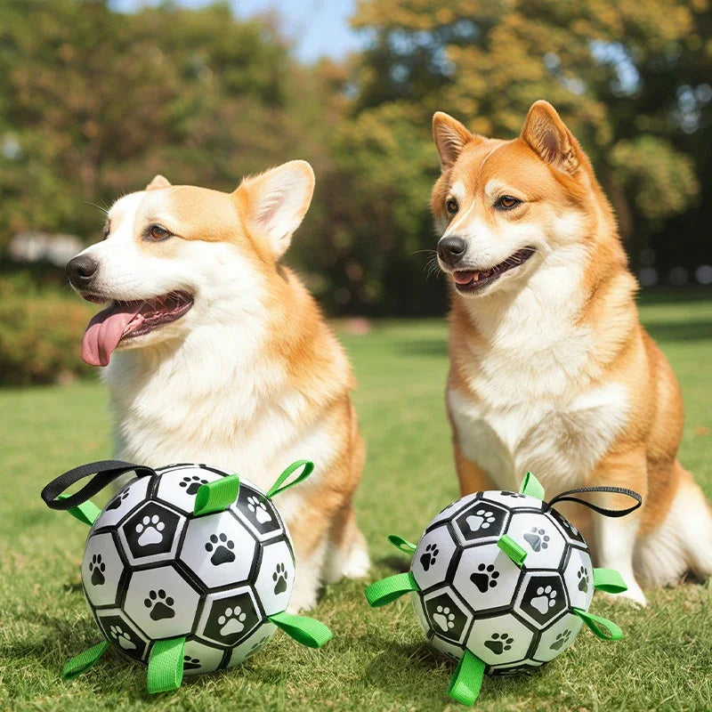 Interactive Dog Soccer Ball — 15cm with Grab Tabs