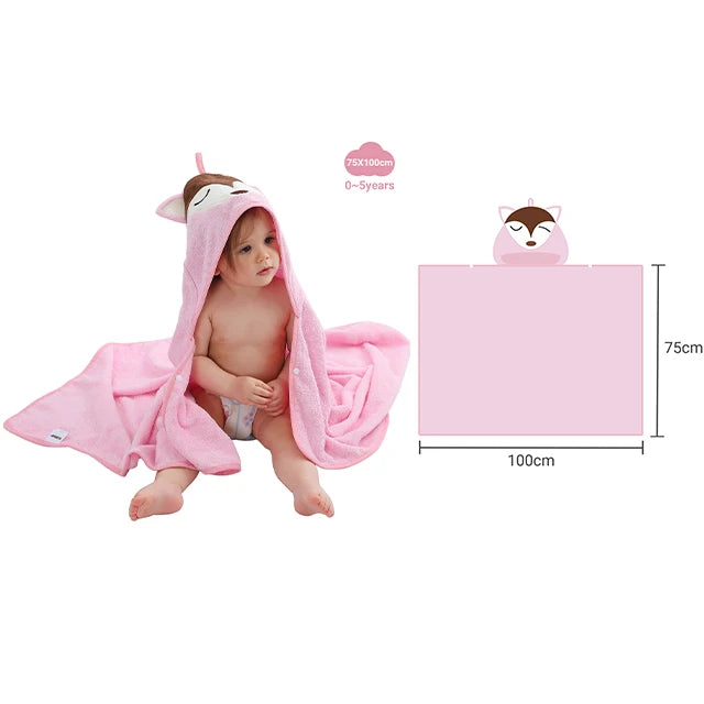Bamboo Hooded Baby Towel — Gentle Lion Wrap, top view