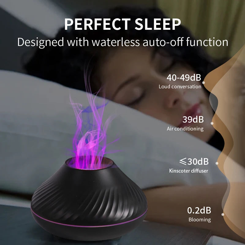 Volcanic Aroma Diffuser — Colorful Flame Humidifier 130ml, natural styling