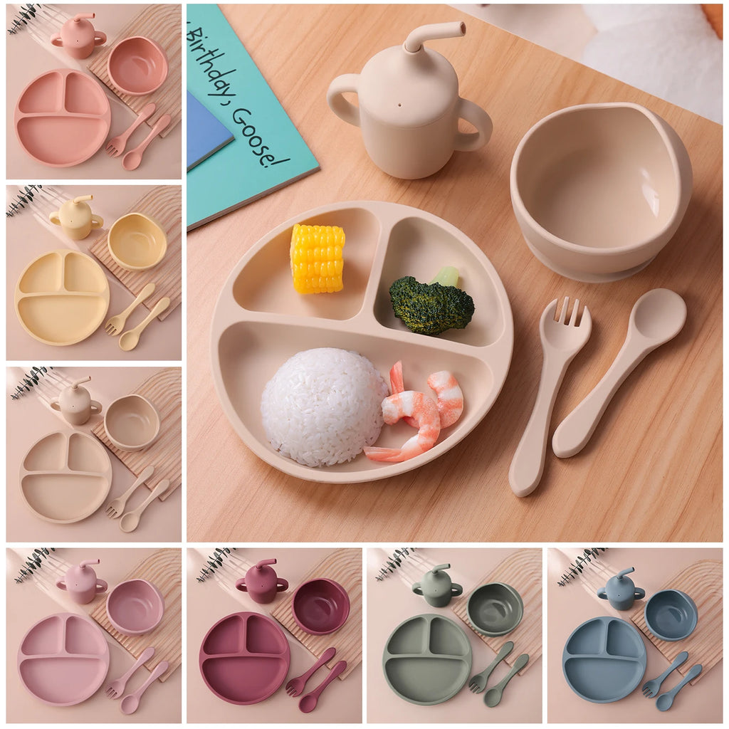 Silicone Baby Feeding Set 5PCS — Mess-Free & Learning