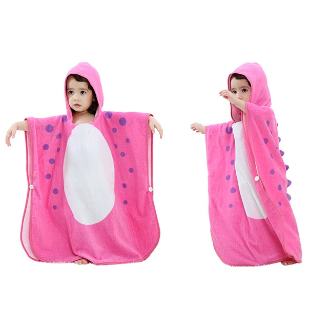 Dinosaur Hooded Poncho — Soft Cotton for Little Ones, soft texture detail