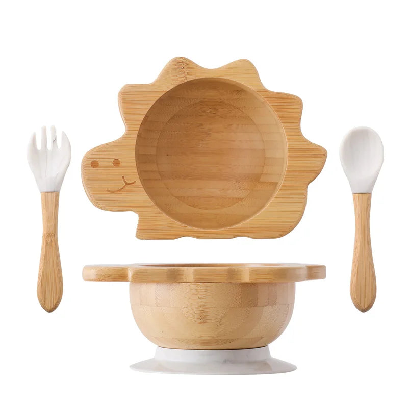 Bamboo Baby Feeding Set — Sun Plate & Suction Bowl, thoughtful detail