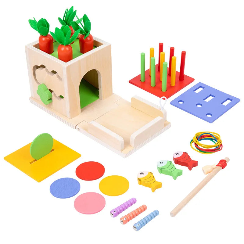 Wooden Montessori Activity Kit — Early Toddler Play, soft texture detail