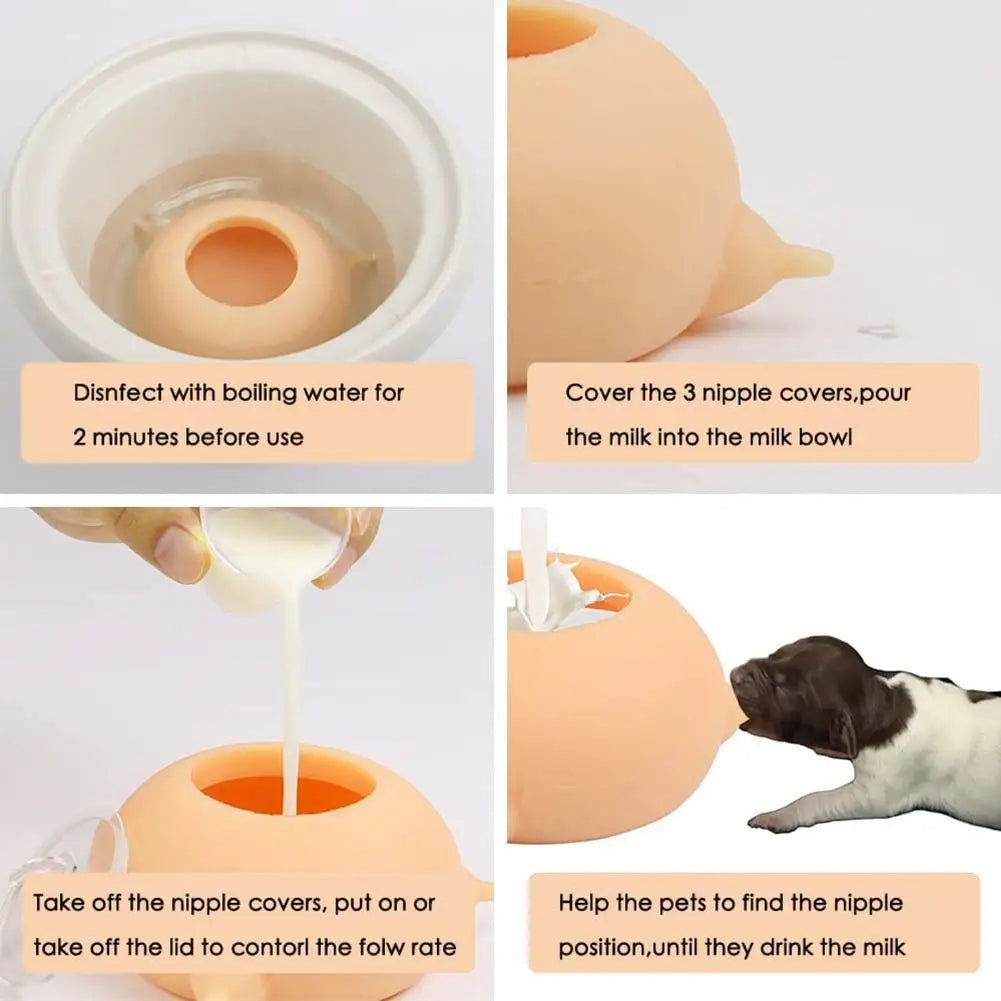 Puppy & Kitten Milk Feeder — Silicone Nursing Bowl