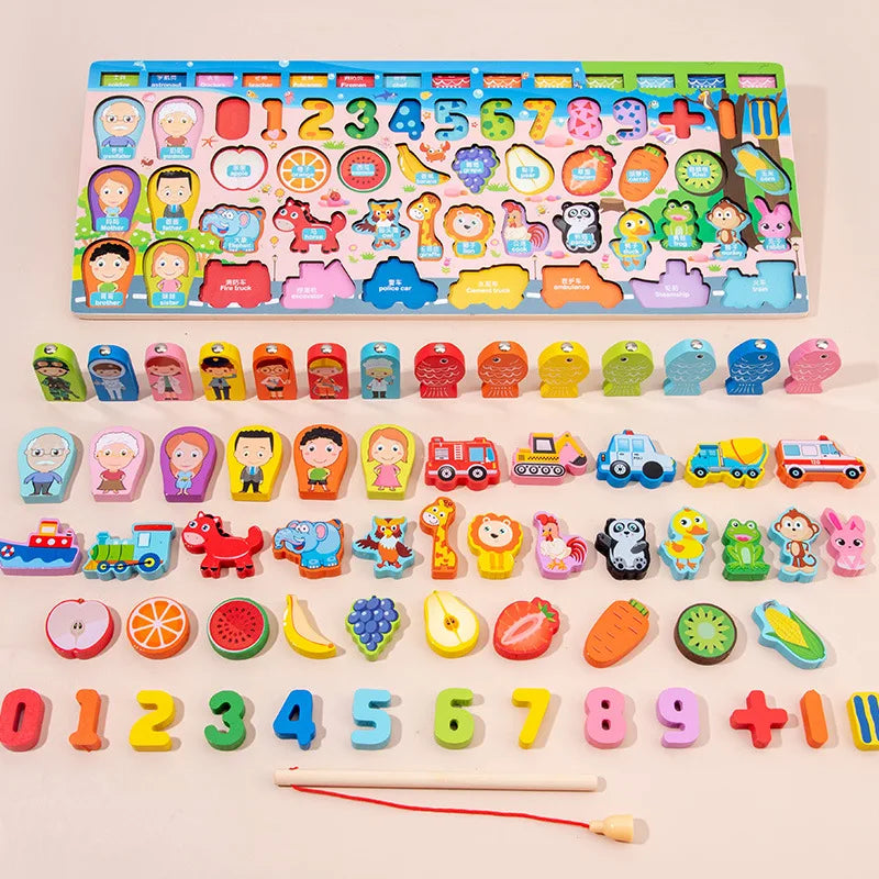 Montessori Wooden Learning Board — Playful Skill Development, natural styling