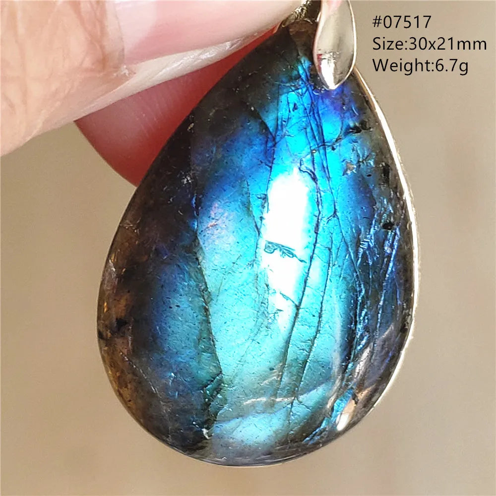 Labradorite Teardrop Pendant — A Soothing Blue Gemstone, close-up detail