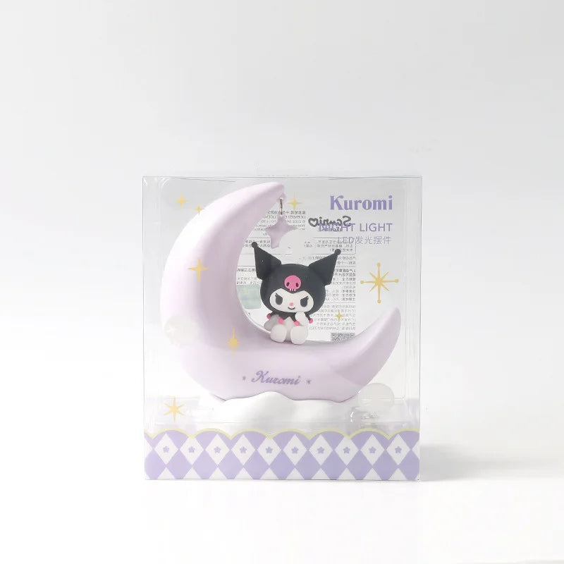 Crescent Moon Night Light — Kuromi & Cinnamoroll Glow, premium quality view