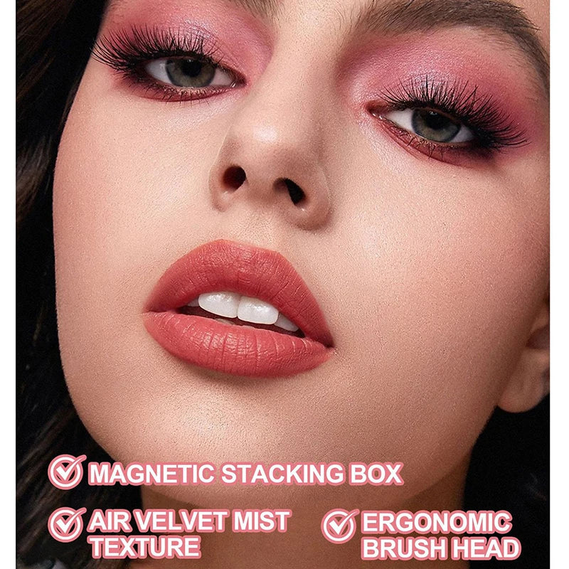 12-Color Matte Liquid Lipstick — Non-Sticky & Moisturizing, lifestyle setting