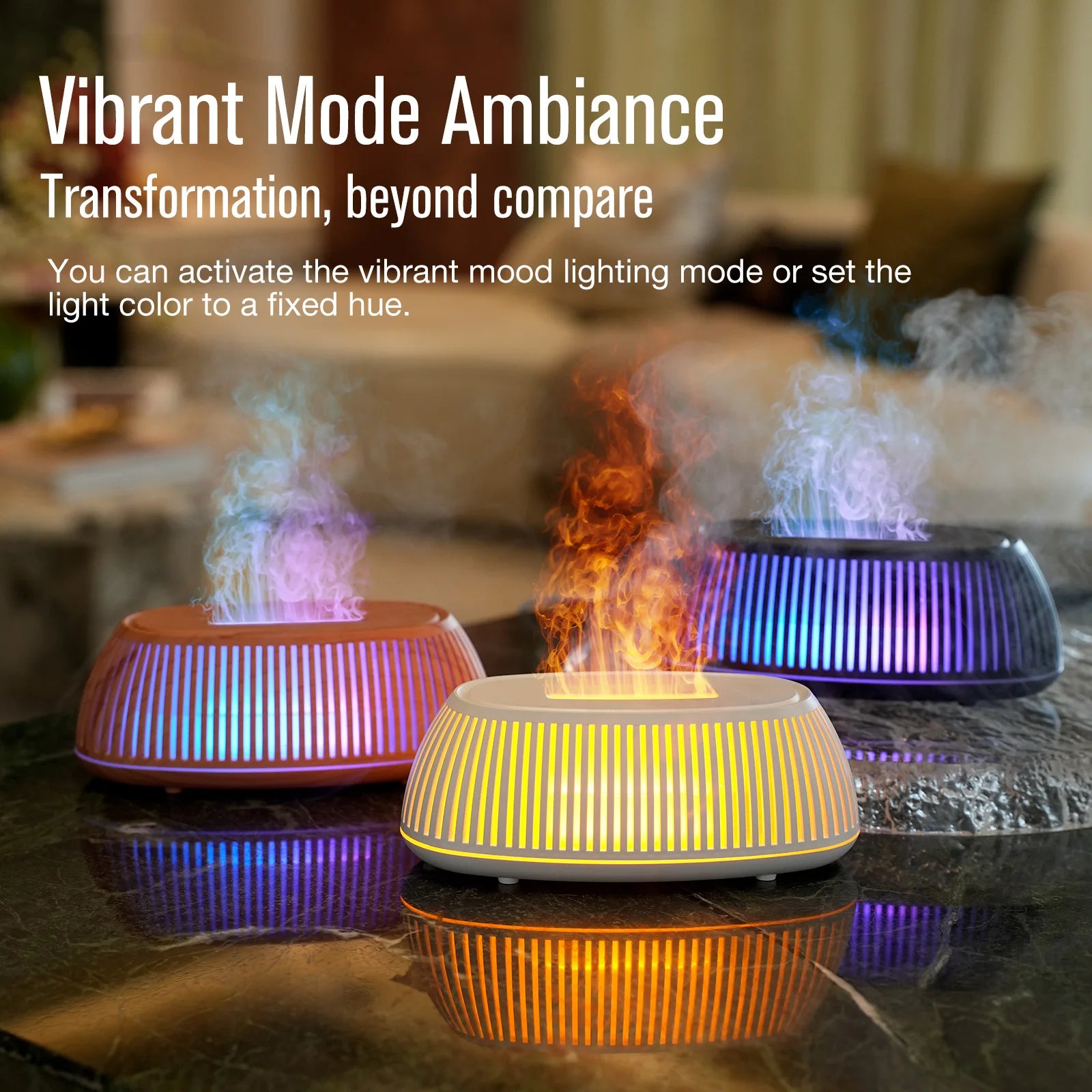 Flame Aroma Diffuser — Soothing Mist & Glow, close-up detail